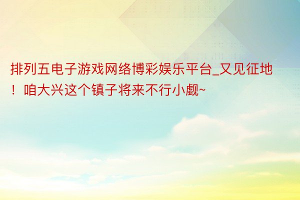 排列五电子游戏网络博彩娱乐平台_又见征地！咱大兴这个镇子将来不行小觑~