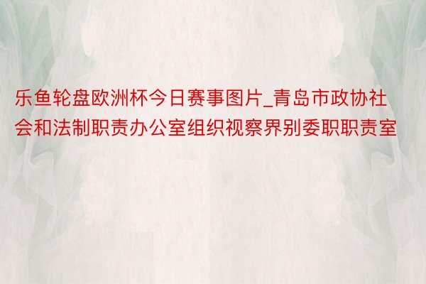 乐鱼轮盘欧洲杯今日赛事图片_青岛市政协社会和法制职责办公室组织视察界别委职职责室